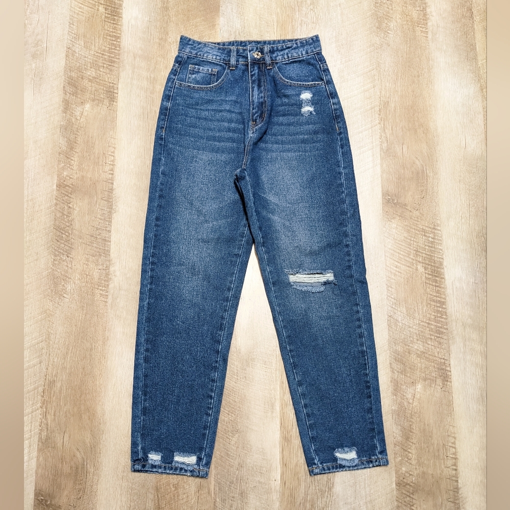 Shein High Waist Mom Jeans Size 2 Dark Wash